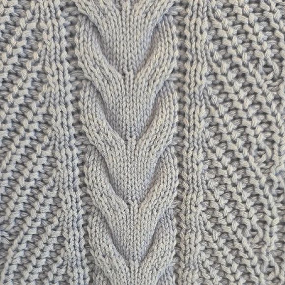 Sky Blue Cable Knit Sweater - Picture 3 of 5